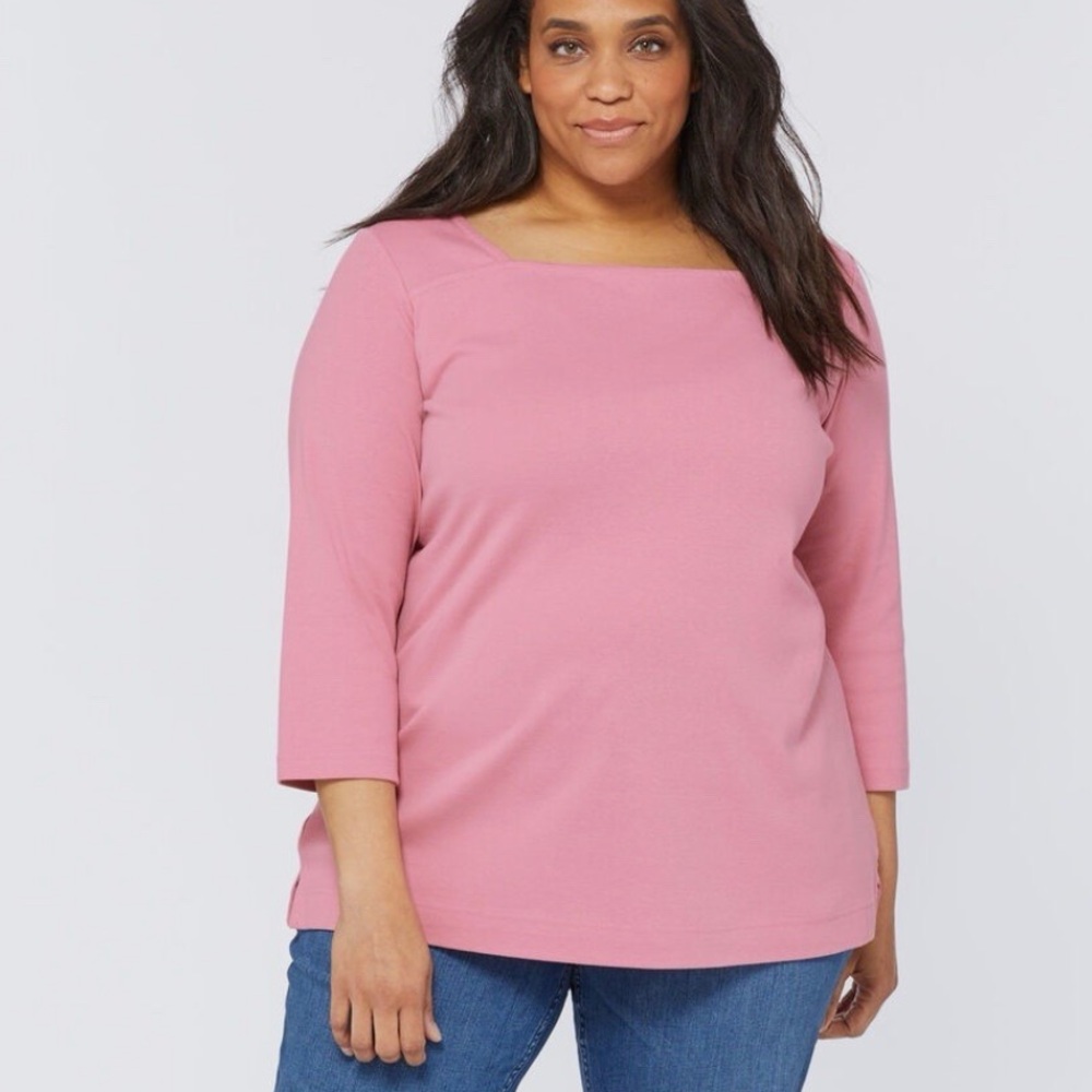 Duluth Trading Co Pink Cotton Tunic NWT